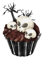 Halloween cupcake watercolor png