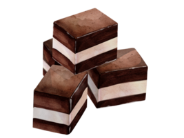 donker chocola waterverf png