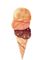 Watercolor of ice cream png