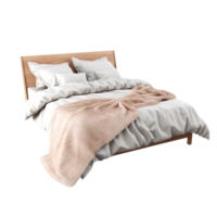 Camera da letto mobilia cuscino biancheria isolato su trasparente sfondo ai generativo png