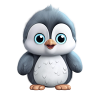 Bored Penguin Cartoon Character isolated on a transparent background AI Generative png