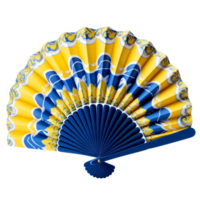 Paper Hand Fan isolated on a transparent background AI Generative png