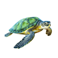 Sea turtle reptile drawing animal isolated on a transparent background AI Generative png