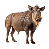 Warthog pig in the wild isolated on a transparent background AI Generative png