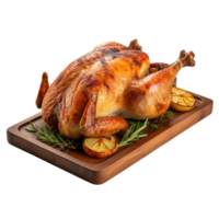 Cooked turkey with transparent background AI Generative png