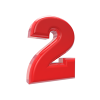 Free number 3d 1 to 9 with design color red png