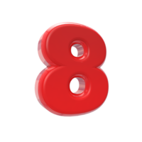 Free number 3d 1 to 9 with design color red png