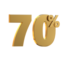 Free number 3d gold 10 percent to 90 for promotion or discount with design poster png