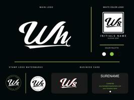 moderno wh vestir logo marca, inicial lujo wh logo icono vector para tu Moda tienda