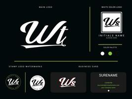 Modern Wt Apparel Logo Branding, initial Luxury WT Logo Icon Vector For Your Fashion Shop