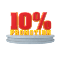 Free Number 10 to 90 percent 3D for design poster promotion or discount png