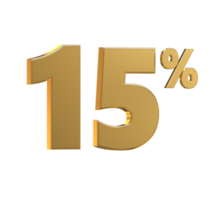 Free number 3d gold 10 percent to 90 for promotion or discount with design poster png