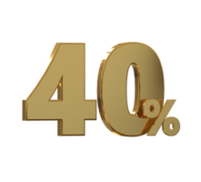 Free number 3d gold 10 percent to 90 for promotion or discount with design poster png