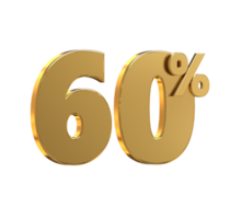 Free number 3d gold 10 percent to 90 for promotion or discount with design poster png
