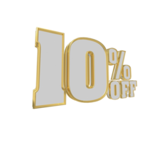 Free number 3d golden 10 percent to 90 for promotion or discount with design poster png