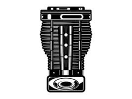 Retro vintage motorcycle engine design vector