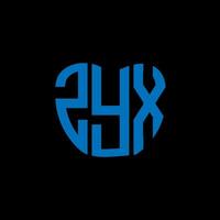 ZYX letter logo creative design. ZYX unique design. vector