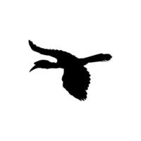 Flying Great Horn Bird Silhouette. Can use for Art Illustration, Logo Gram, Website, Pictogram or Graphic Design Element. Vector Illustration