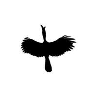 Flying Great Horn Bird Silhouette. Can use for Art Illustration, Logo Gram, Website, Pictogram or Graphic Design Element. Vector Illustration