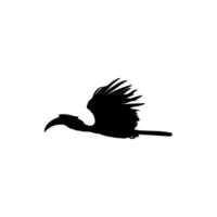 Flying Great Horn Bird Silhouette. Can use for Art Illustration, Logo Gram, Website, Pictogram or Graphic Design Element. Vector Illustration