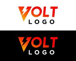 Letter V monogram lighting bolt electric power logo design. vector