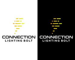 Lighting bolt electric power technology logo design. vector