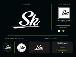 vestir sk lujo logo, minimalista Moda sk logo icono y marca diseño vector