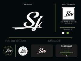 vestir sj lujo logo, minimalista Moda sj logo icono y marca diseño vector