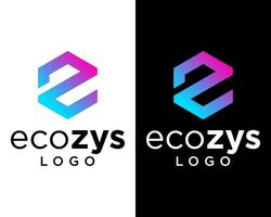 letra ez monograma hexágono cubo logo diseño. vector