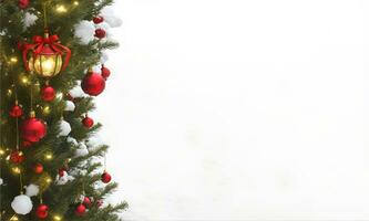 ai generativo, un vibrante acogedor Navidad árbol decoración, Navidad noche celebracion foto