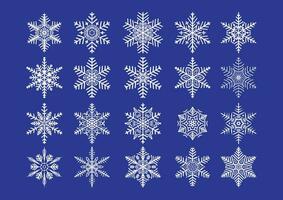 Christmas white snowflakes on the blue background. Eps 10 vector file.