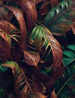 AI Generative, tropical leaves background with various illustration photo