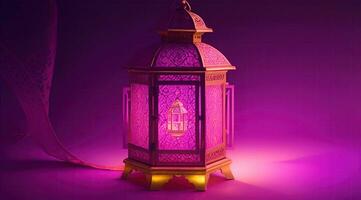 AI Generative, islamic lantern gold for element islamic event and celebration photo