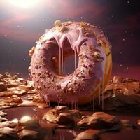 Doughnut background image AI Generative photo