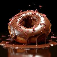 Doughnut background image AI Generative photo