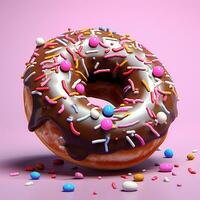 Doughnut background image AI Generative photo