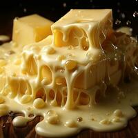 Cheese and food background image AI Generative photo