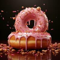 Doughnut background image AI Generative photo