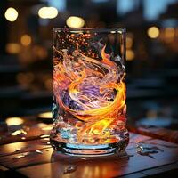 Fluid Creations Unleashing Artistic Expression Through Water Glass Designs AI Generative photo