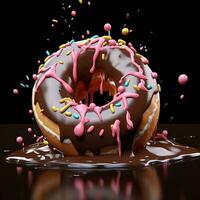 Doughnut background image AI Generative photo