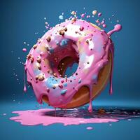 Doughnut background image AI Generative photo