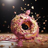 Doughnut background image AI Generative photo