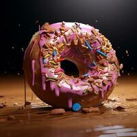 Doughnut background image AI Generative photo