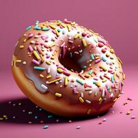 Doughnut background image AI Generative photo