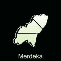 High detailed vector map of Merdeka City modern outline, Logo Vector Design. Abstract, designs concept, logo, logotype element for template.