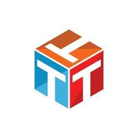 Business logo Triple Letter T cube modern illustration template, for logo design or logo brand vector