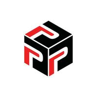 Triple letter P hexagonal box shape modern logo template, suitable for your company vector