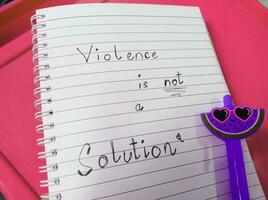 Violence is not a solution - message to the world photo