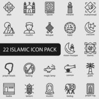 islamic icon set element for your design project vector