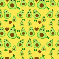 Avocado seamless pattern vector